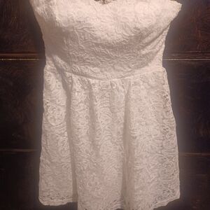 Charlotte Russe White Lace Strapless Dress Size S (A)